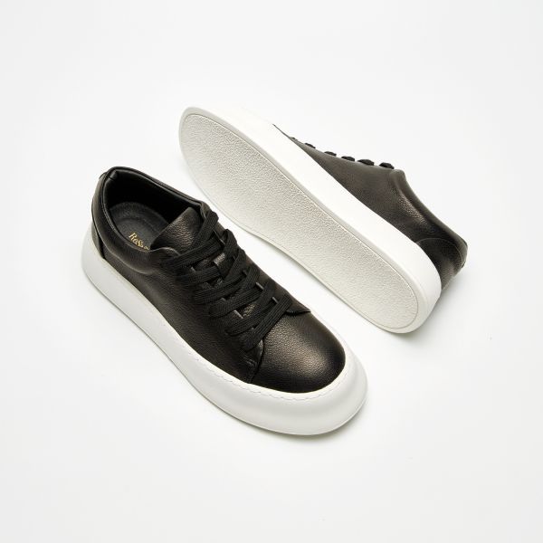 完美穿搭基底-厚底鞋帶休閒男鞋-黑 小白鞋,餅乾鞋,厚底鞋,休閒鞋,鬆餅鞋,真皮鞋,送客神器,情侶鞋,球鞋,厚底球鞋,樂福鞋,瑪莉珍鞋,上班鞋,情侶鞋,男鞋