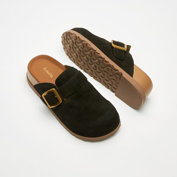 柔韌麵包家族-皮帶扣勃肯-麂皮黑 小白鞋,餅乾鞋,厚底鞋,休閒鞋,鬆餅鞋,真皮鞋,送客神器,情侶鞋,球鞋,厚底球鞋,樂福鞋,瑪莉珍鞋,高跟鞋,女鞋,勃肯鞋