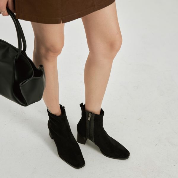 忘記有穿彈力靴-二代絨布彈力靴-黑色 小白鞋,餅乾鞋,厚底鞋,休閒鞋,鬆餅鞋,真皮鞋,送客神器,情侶鞋,球鞋,厚底球鞋,樂福鞋,瑪莉珍鞋,高跟鞋,女鞋,勃肯鞋,短靴,切爾西靴,踝靴,靴子,中筒靴,長靴,尖頭靴