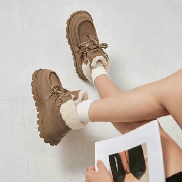 冬天不想離腳-麂皮毛圈雪靴-卡其色 小白鞋,餅乾鞋,厚底鞋,休閒鞋,鬆餅鞋,真皮鞋,送客神器,情侶鞋,球鞋,厚底球鞋,樂福鞋,瑪莉珍鞋,高跟鞋,女鞋,勃肯鞋,短靴,切爾西靴,踝靴,靴子,中筒靴,長靴,尖頭靴