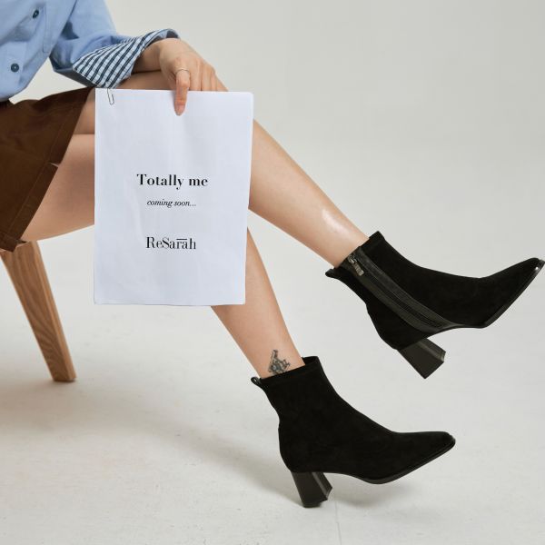 忘記有穿彈力靴-二代絨布彈力靴-黑色 小白鞋,餅乾鞋,厚底鞋,休閒鞋,鬆餅鞋,真皮鞋,送客神器,情侶鞋,球鞋,厚底球鞋,樂福鞋,瑪莉珍鞋,高跟鞋,女鞋,勃肯鞋,短靴,切爾西靴,踝靴,靴子,中筒靴,長靴,尖頭靴