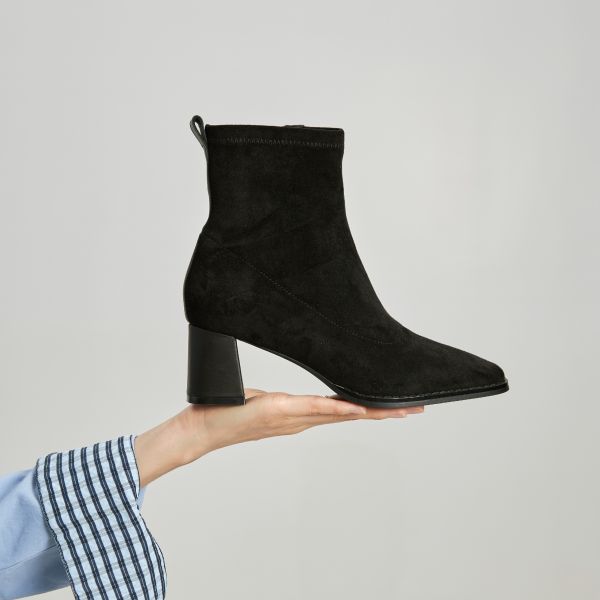 忘記有穿彈力靴-二代絨布彈力靴-黑色 小白鞋,餅乾鞋,厚底鞋,休閒鞋,鬆餅鞋,真皮鞋,送客神器,情侶鞋,球鞋,厚底球鞋,樂福鞋,瑪莉珍鞋,高跟鞋,女鞋,勃肯鞋,短靴,切爾西靴,踝靴,靴子,中筒靴,長靴,尖頭靴