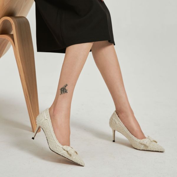 法式日常濾鏡-小香風跟鞋-毛呢白 小白鞋,餅乾鞋,厚底鞋,休閒鞋,鬆餅鞋,真皮鞋,送客神器,情侶鞋,球鞋,厚底球鞋,樂福鞋,瑪莉珍鞋,高跟鞋,女鞋