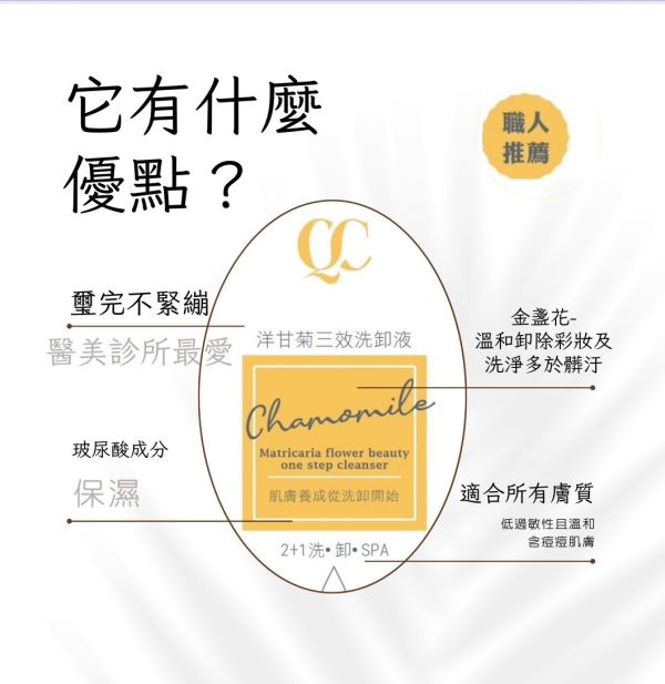全系列體驗組 一瓶洋甘菊三效洗卸液可以#全臉卸妝
#眼唇卸妝洗臉卸妝按摩一次搞定,
#限時加碼買一送一
#一瓶300ml可以壓300下
#西班牙洋甘菊
#玻尿酸 #玻尿酸鈉 #分子100倍
#乳酸 #菏荷芭蘇籽油
#不緊繃  #痘痘肌 #敏感肌 #任何肌膚專用
#醫美診所最愛🫶🏻