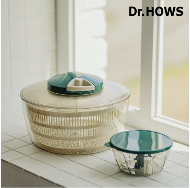 韓國Dr.HOWS】 DAILY蔬菜脱水&切碎機 2入組-米 DR.HOWS、蔬菜脫水機、蔬菜切碎器