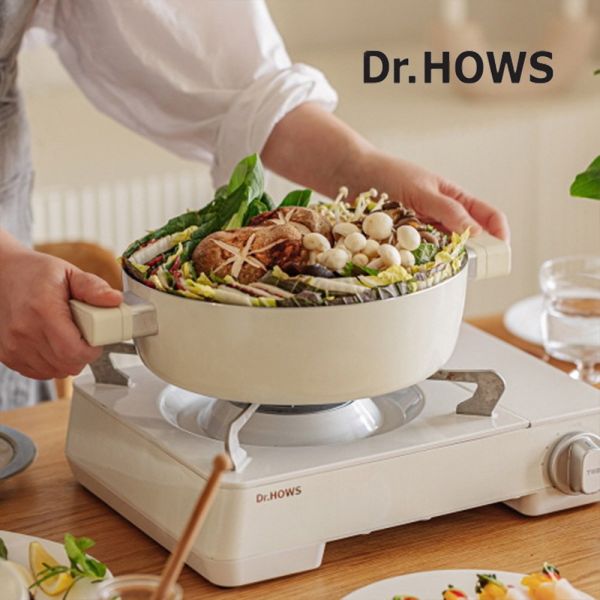 【韓國Dr.HOWS】LUMI 雙耳湯鍋(附鍋勺/24cm) DRHOW、雙耳湯鍋、陶瓷塗層、、瓦斯爐黑晶爐電磁爐可用