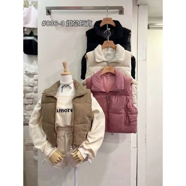 #827（新增口袋款）熱銷包色6色 軟蓬蓬小棉襖 燈芯絨質感短款背心 背心外套、燈芯絨、鋪棉