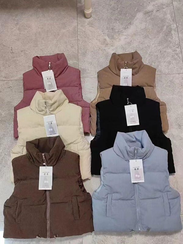 #827（新增口袋款）熱銷包色6色 軟蓬蓬小棉襖 燈芯絨質感短款背心 背心外套、燈芯絨、鋪棉