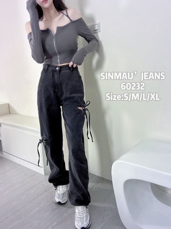 SINMAU欣茂#60232/60370甜酷辣 美式抽繩側綁結縮口工裝褲 欣茂、OOTD、牛仔、長褲、蝴蝶結、工裝