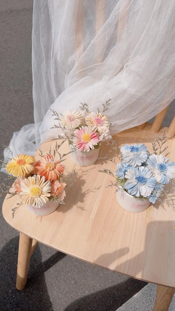 小雛菊香氛擴香花盅｜3色可選 擴香花,乾燥花桌花,不凋花桌花,小雛菊桌花,擴香桌花,生日禮物推薦,畢業禮物,居家擺飾,辦公桌小盆花,永生花桌花,療癒桌花,台中花店,豐原花店,交換禮物,小盆花推