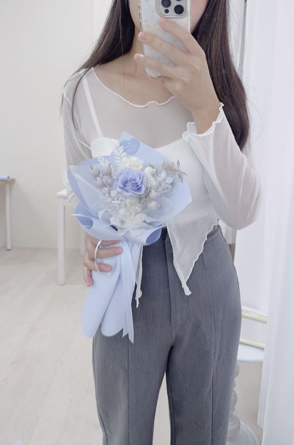 藍月光．海洋系的靈魂 藍色花束,海洋花束,永生花束,不凋花,小花束,藍白花禮,藍玫瑰花束,海系花禮,質感花束,生日花束,療癒花禮,送男生花束,台中花店,PICK FLOWER 揀花