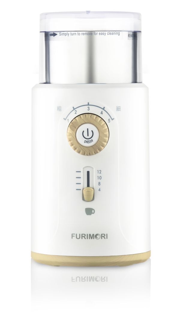 【富力森FURIMORI】電動咖啡磨豆機FU-G22W／FU-G22B 富力森磨豆機, 電動咖啡磨豆機, FU-G22W, FU-G22B, 家用磨豆機, 咖啡豆研磨機, 電動磨粉機, 咖啡器具, 白色/黑色磨豆機, 手沖咖啡必備