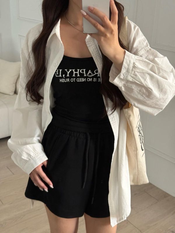 【現貨】鬆弛holiday 日常百搭顯瘦A字抽繩棉短褲 (3colors) #2611B 