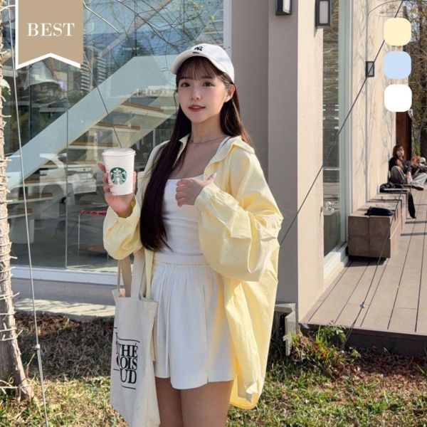 氣泡特調 閉眼包色不易皺oversize口袋造型襯衫 (3colors) #6621J 