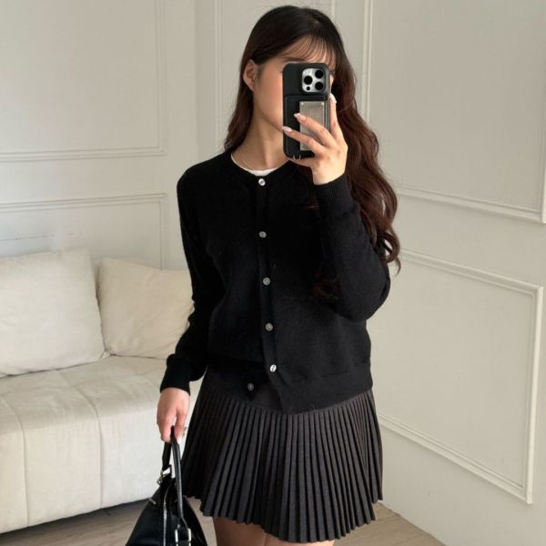 午後自修室 毛呢顯瘦A字百褶短裙 安全褲設計 (2colors) #ZF03 