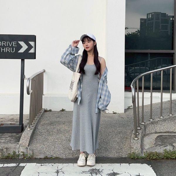 Léa Dress 自留百搭細肩連身長裙 (2colors) #R06 