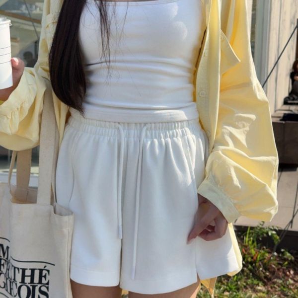 【現貨】鬆弛holiday 日常百搭顯瘦A字抽繩棉短褲 (3colors) #2611B 