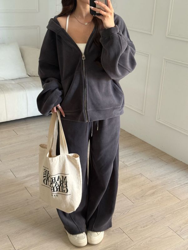 泰迪茸茸 舒服到不想脫下來的溫暖休閒套裝 (2colors) #ZE03 