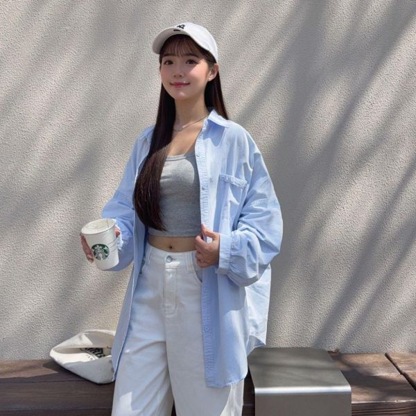 氣泡特調 閉眼包色不易皺oversize口袋造型襯衫 (3colors) #6621J 