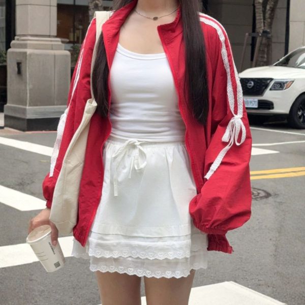 心跳旋律 甜美蕾絲蛋糕短裙 (1colors) #ZA14 
