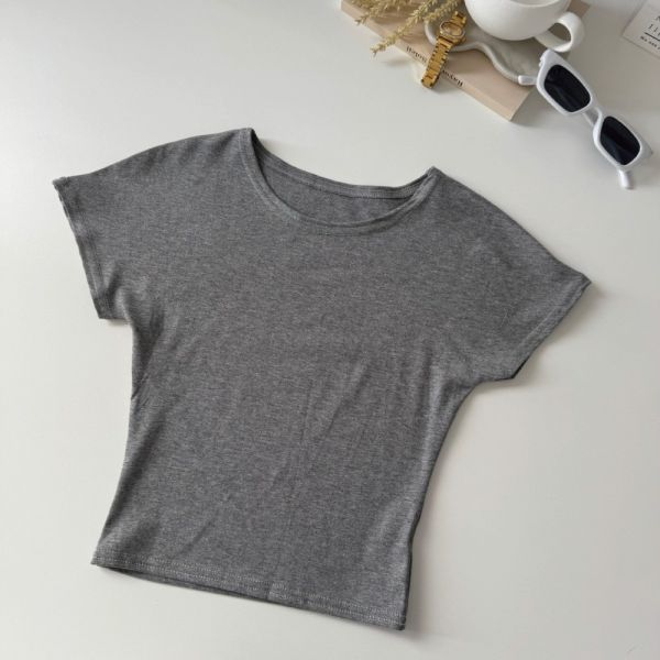 【現貨】簡約穿搭 短版彈性圓領短Tee(4colors) #N10 