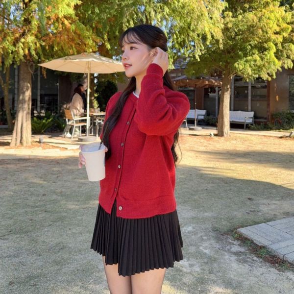 午後自修室 毛呢顯瘦A字百褶短裙 安全褲設計 (2colors) #ZF03 