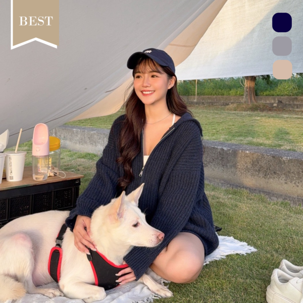 【現貨】新色登場.ᐟ.ᐟ誰能不愛這件厚磅雙口袋翻領拉鍊毛衣外套 (2colors) #H04 