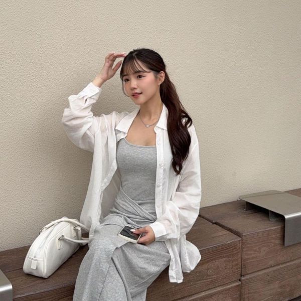 盛夏專線 顯瘦百搭柔軟透膚舒適防曬襯衫 (2colors) #ZK05 