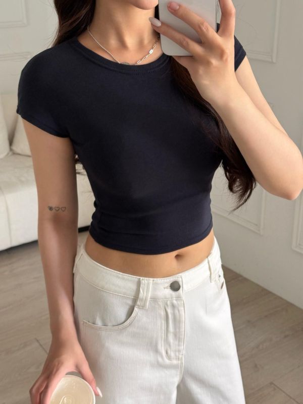 萬搭心機 好版型基礎百搭彈力短tee (4colors) #ZJ01 