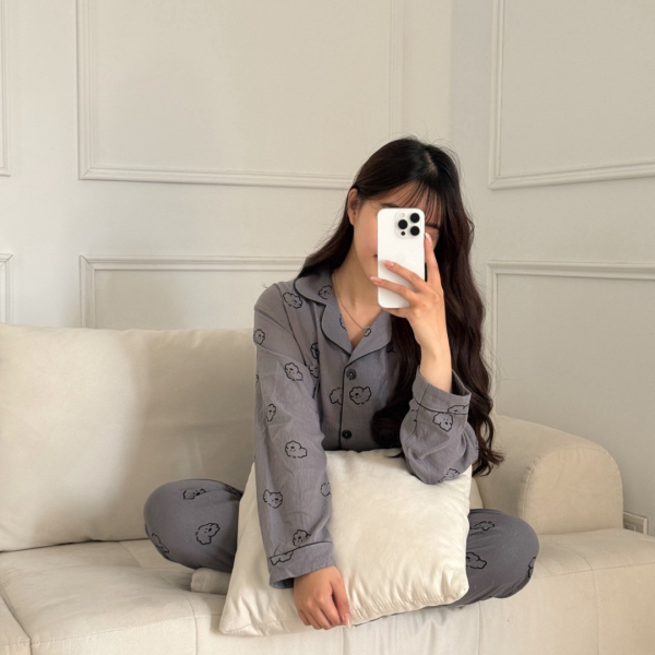 【現貨】棉花糖小狗 包色不心痛雲朵棉超舒適睡衣set (2colors) #ZC11 