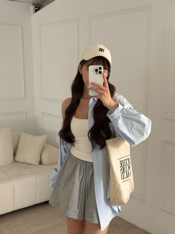 【現貨】鬆弛holiday 日常百搭顯瘦A字抽繩棉短褲 (3colors) #2611B 