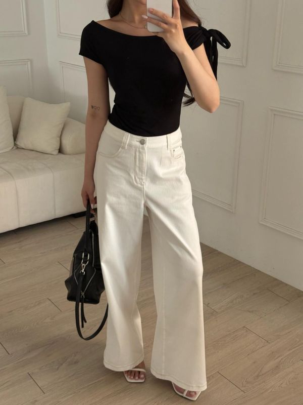 溫柔訊號 氣質斜肩可拆式綁帶Bra Top (4colors) #ZJ02 