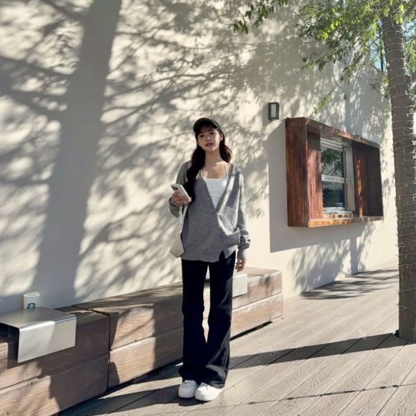 淡奶糖霜 溫柔甜美設計感軟糯針織斜釦外套 (2colors) #ZD08 