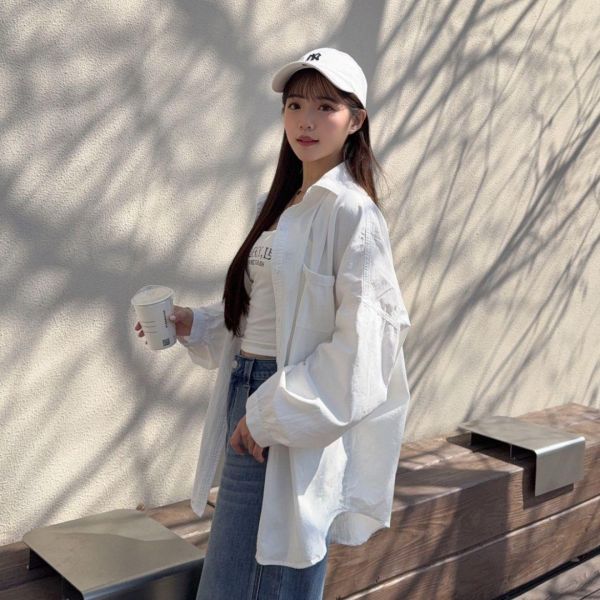 氣泡特調 閉眼包色不易皺oversize口袋造型襯衫 (3colors) #6621J 