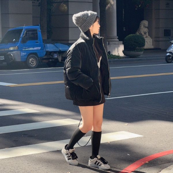 冬季小臉神器 加厚款標籤毛帽 (2colors) #J07 