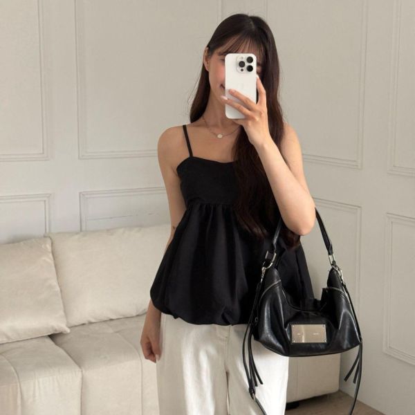 夏日泡泡糖 甜美花苞可調節肩帶背心 (3colors) #ZM10 