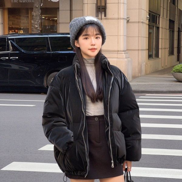 冬季小臉神器 加厚款標籤毛帽 (2colors) #J07 