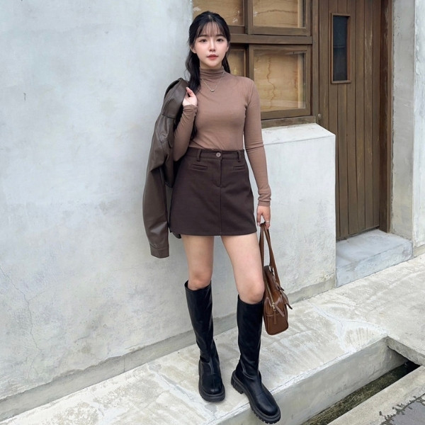 【現貨】秋冬必備 舒適面膜立領打底衣 (4colors) #G01 