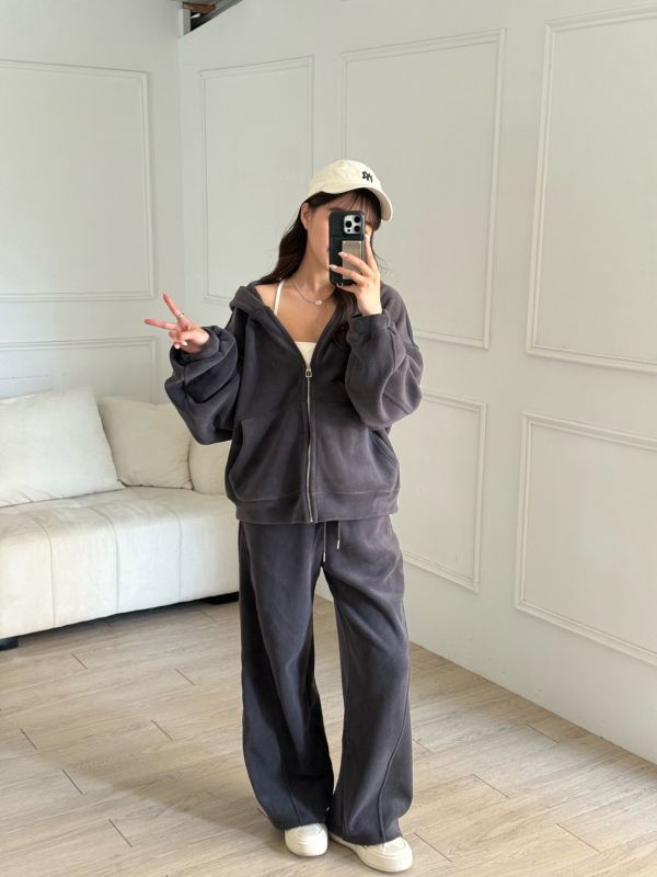 泰迪茸茸 舒服到不想脫下來的溫暖休閒套裝 (2colors) #ZE03 