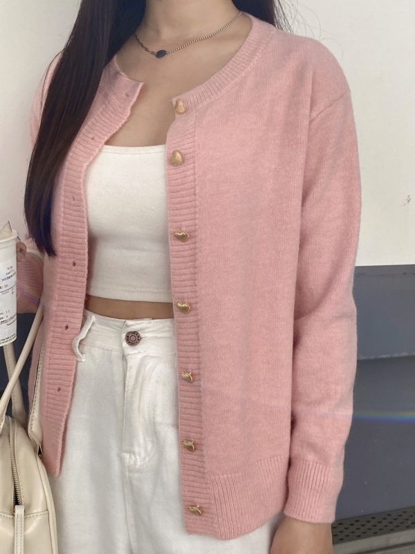 一眼心動 春日愛心排釦針織外套 (4colors) #M03 