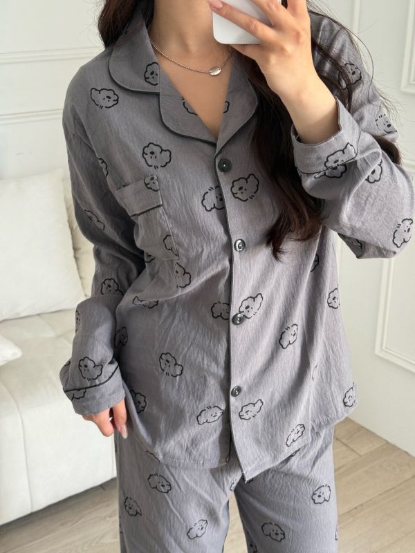 【現貨】棉花糖小狗 包色不心痛雲朵棉超舒適睡衣set (2colors) #ZC11 