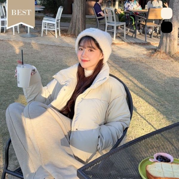 冬日奶泡絨 百搭保暖蛋白皮質麵包外套(2colors) #ZE02 