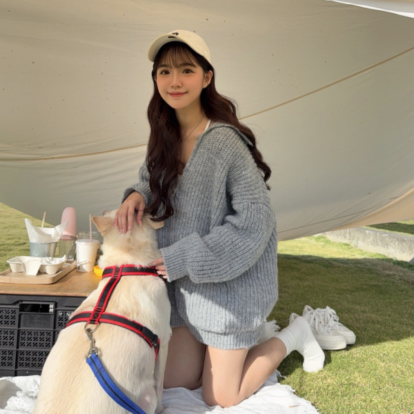 【貨在途中】強勢回歸.ᐟ.ᐟ誰能不愛這件厚磅雙口袋翻領拉鍊毛衣外套 (2colors) #H04 