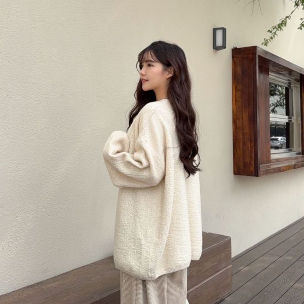 奶酥厚片 百搭溫柔繭型針織毛衣外套 (3colors) #ZC05 