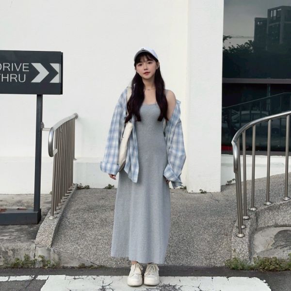 Léa Dress 自留百搭細肩連身長裙 (2colors) #R06 