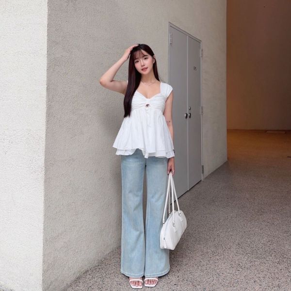 鮮奶油蛋糕 純慾桃心領遮副乳背心 (1colors) #Y05 