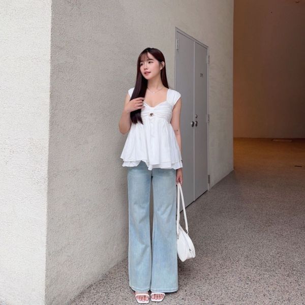 鮮奶油蛋糕 純慾桃心領遮副乳背心 (1colors) #Y05 
