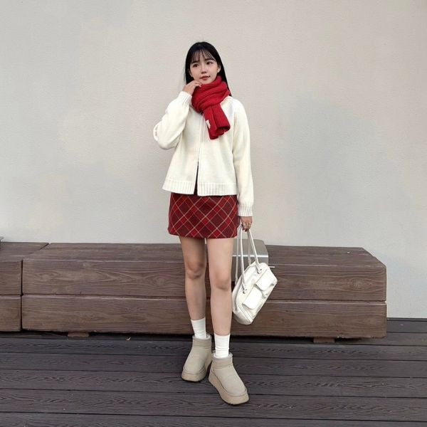 秋冬氛圍感拿捏住了 柔軟厚實針織小標圍巾 (2colors) #J06 