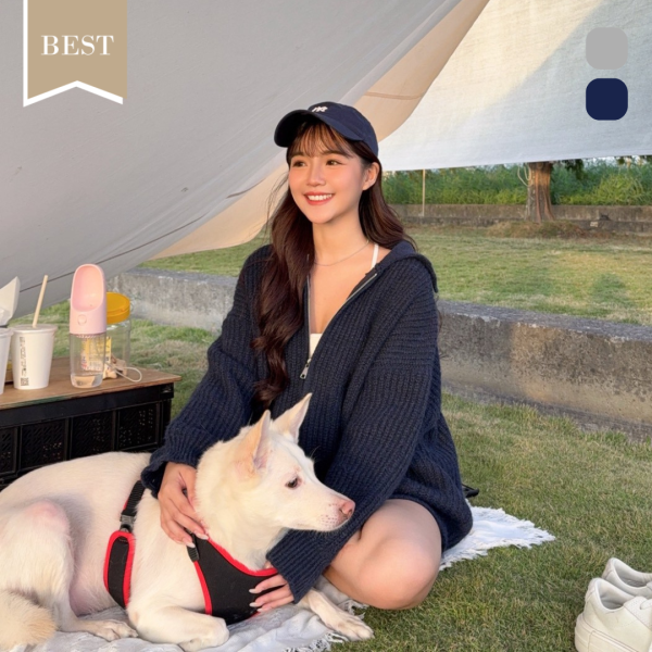 【貨在途中】強勢回歸.ᐟ.ᐟ誰能不愛這件厚磅雙口袋翻領拉鍊毛衣外套 (2colors) #H04 