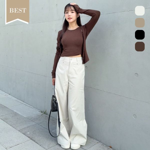 【現貨】包色處理 cp值極高!!不易皺百搭質感寬褲 (4colors) #ZB04 